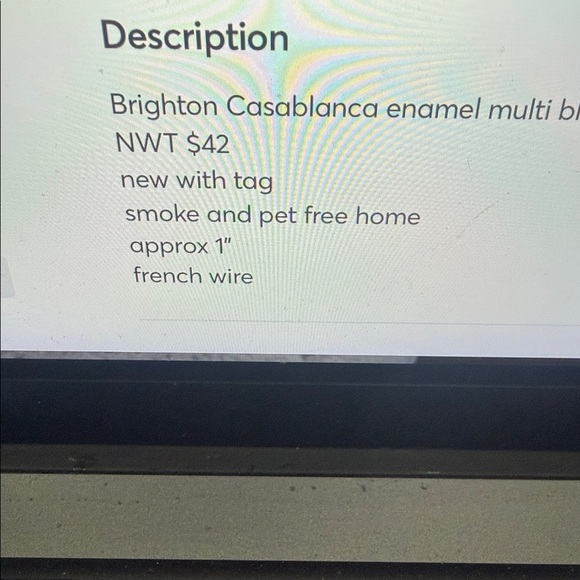 Brighton  Casablanca Silver and Blue Triangle Earrings. NWT - Picture 3 of 3